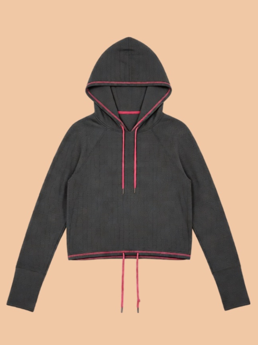 KYODAN Charcoal Hoodie with Pink Trim